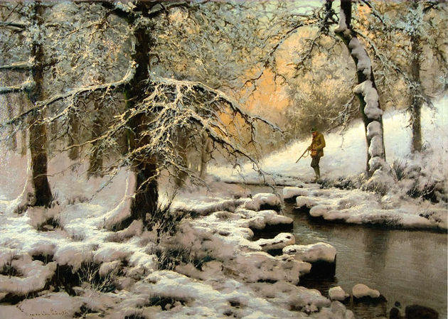 охотник - охотник, лес, зима - оригинал