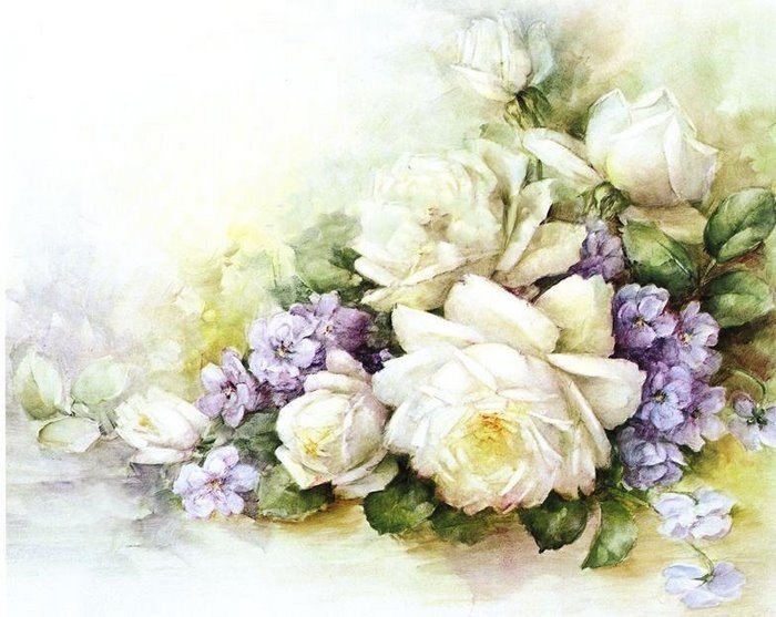 Розы - салфетка, скатерть, цветы - оригинал