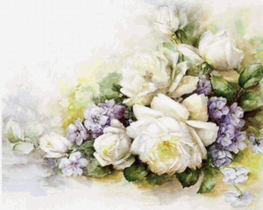 Розы - цветы, скатерть, салфетка - предпросмотр