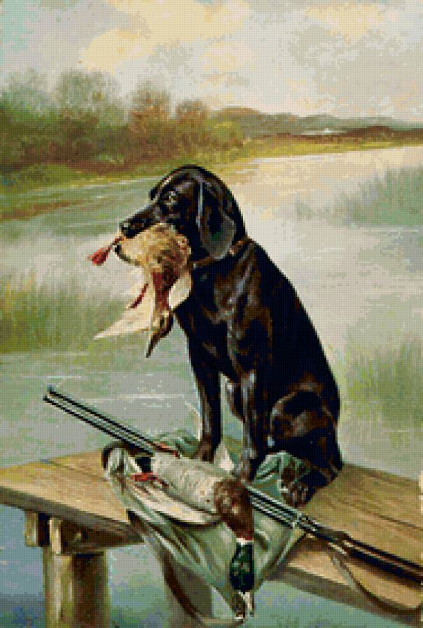 Серия СОБАКИ. Живопись. - собака, животные, охота - предпросмотр