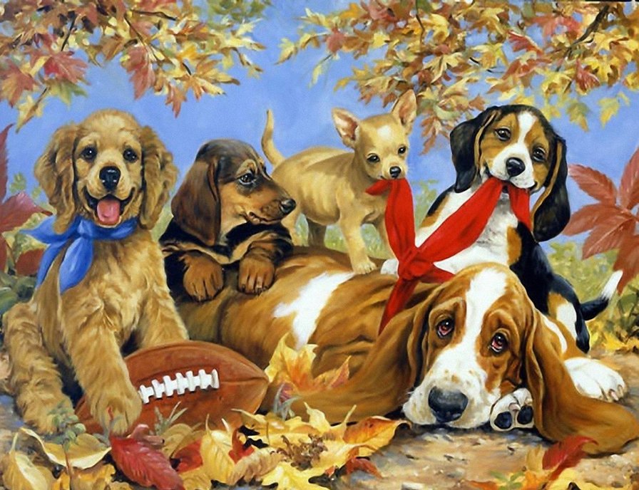 Серия СОБАКИ. Живопись. - собака, животные - оригинал