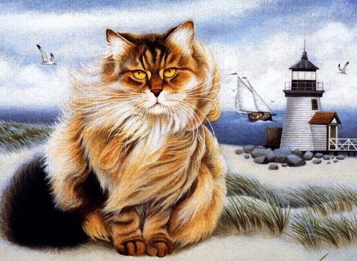 Серия КОШКИ. Живопись. - кошка, животные - оригинал