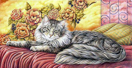 Серия КОШКИ. Живопись. - кошка, животные - оригинал