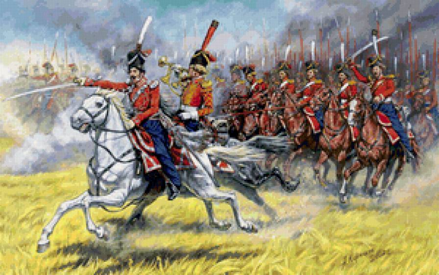 Гусары - поле, мужчина, войско, лошадь - предпросмотр