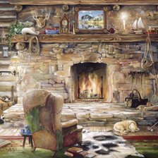 Схема вышивки «у камина»