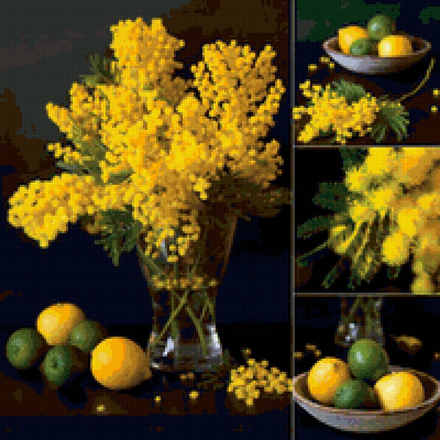 желтый натюрморт - модульная картина - предпросмотр
