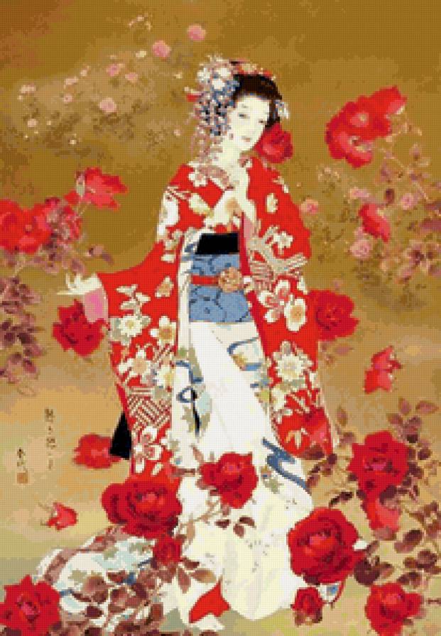 Гейша. Танец - девушка, красота женщины, гейша, краса азии, искусство китая - предпросмотр