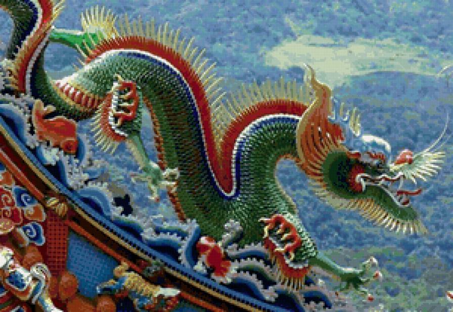 Китайский дракон - скульптура, китай, архитектура, драконы - предпросмотр