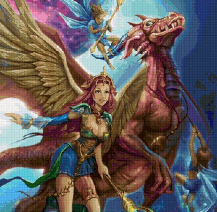 Эльфы и Драконы - детям, сказка, драконы, эльфы, ангел, фэнтези - предпросмотр