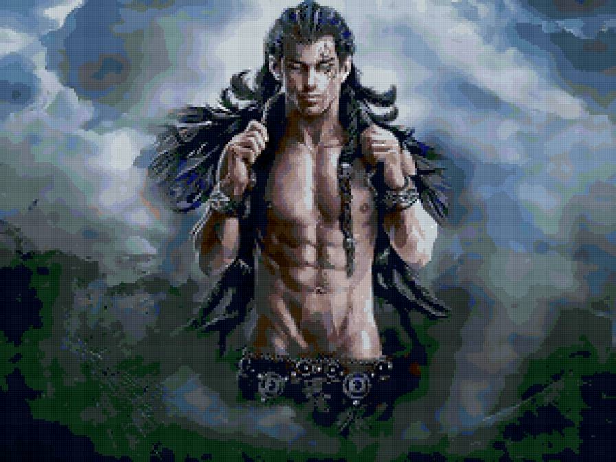 хищник - мужчина, картина - предпросмотр