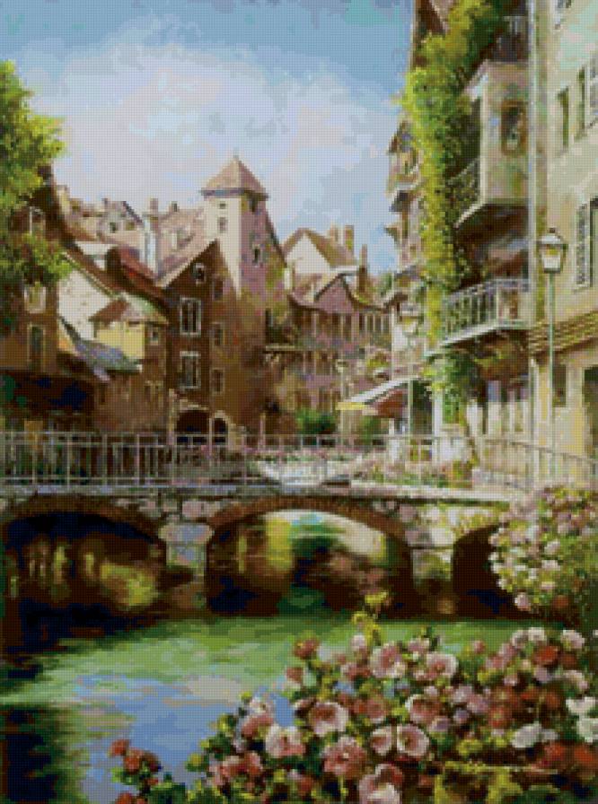 город - живопись, картина, природа - предпросмотр