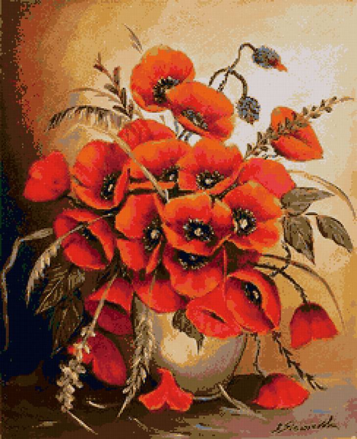 Серия "Букет" - цветы, букет, маки - предпросмотр