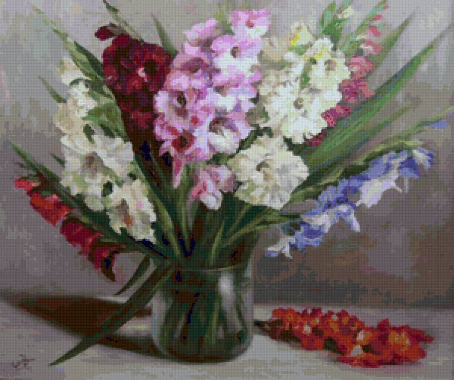 гладиолусы - букет, цветы, гладиолусы - предпросмотр