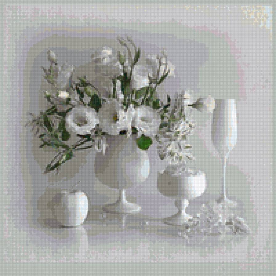 белый натюрморт - цветы, букет, натюрморт - предпросмотр