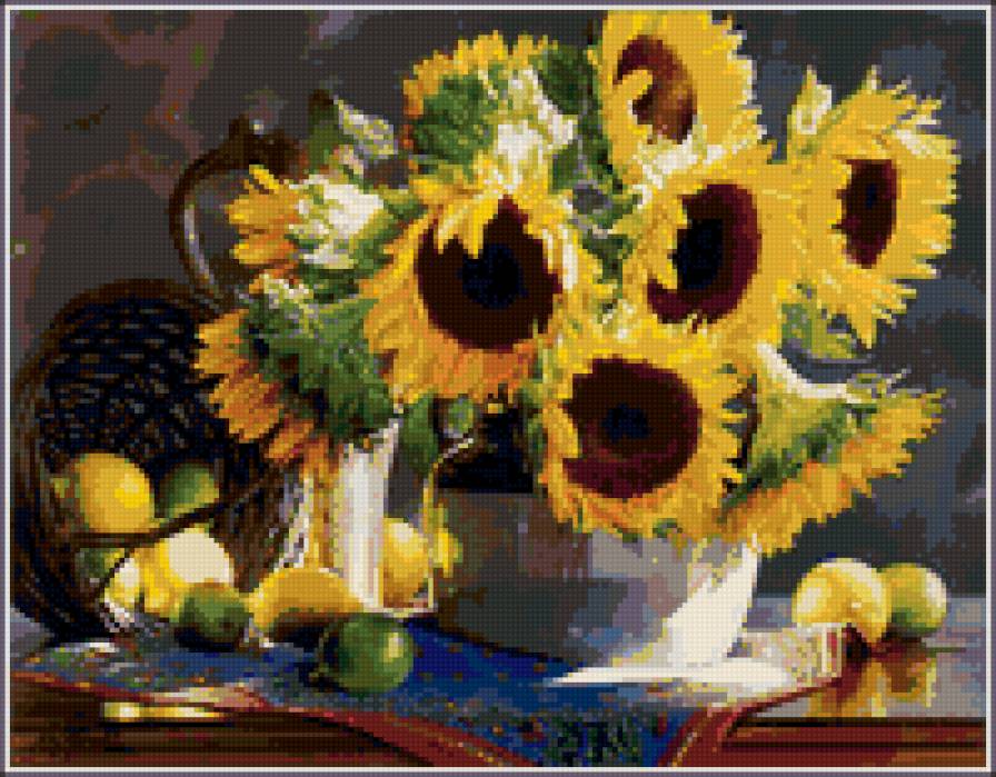 подсолнухи - букет, подсолнухи, цветы - предпросмотр