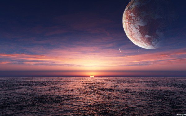 закат - закат, небо, море - оригинал