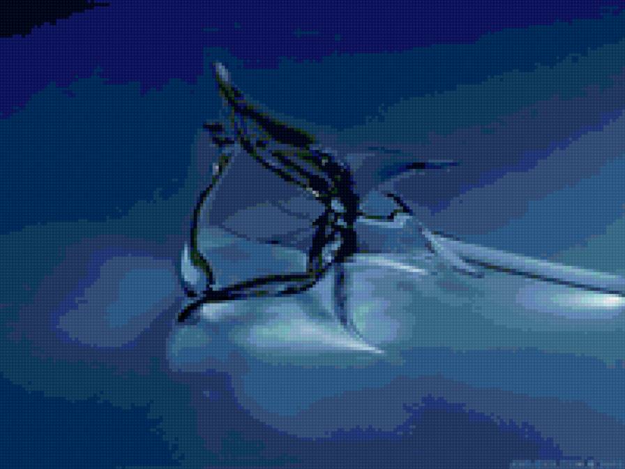 синее на синем - стекло, роза, синий, растение - предпросмотр