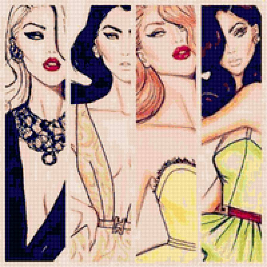 триптих-общий вид - триптих, мода, девушки - предпросмотр