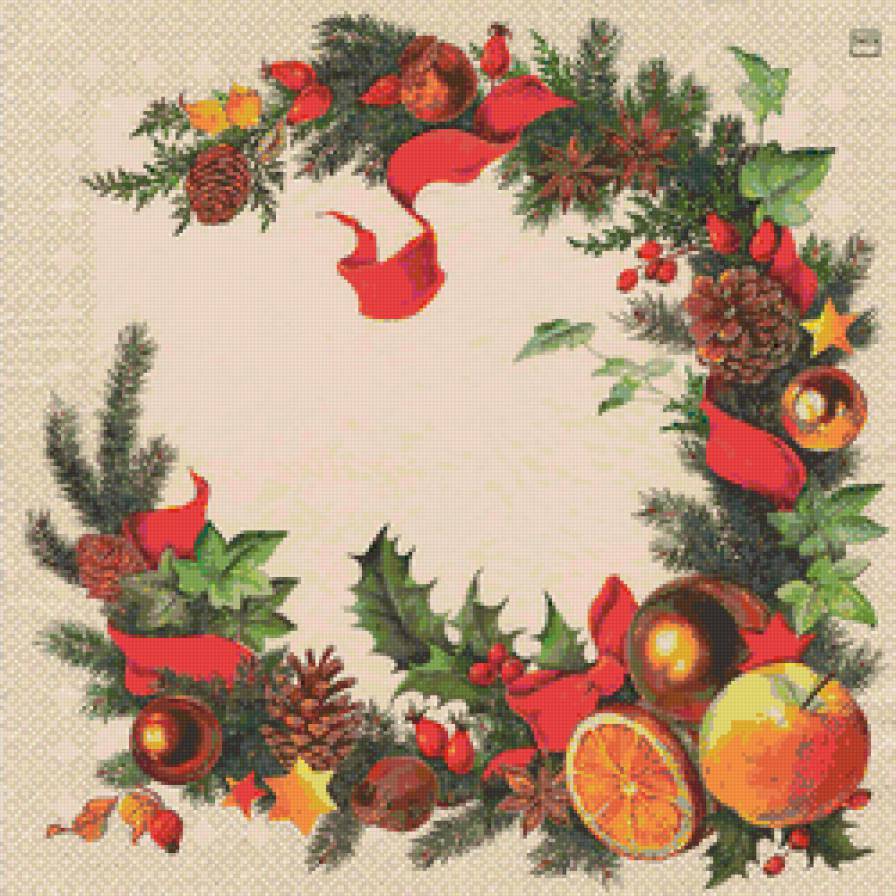 Салфетка новогодняя - скатерть, уголок, новый год - предпросмотр