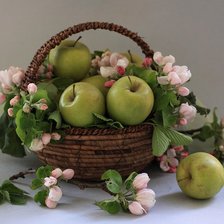 Схема вышивки «Яблоки в корзине»