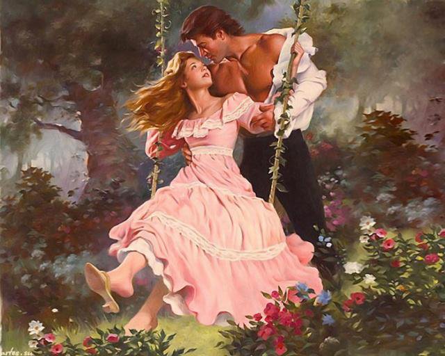 Признание - признание, сад, люди, качели, пейзаж, отношения, любовь, пара - оригинал