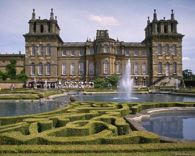 Замок в Англии - дворец, архитектура, фонтан, замок, англия, парк - оригинал