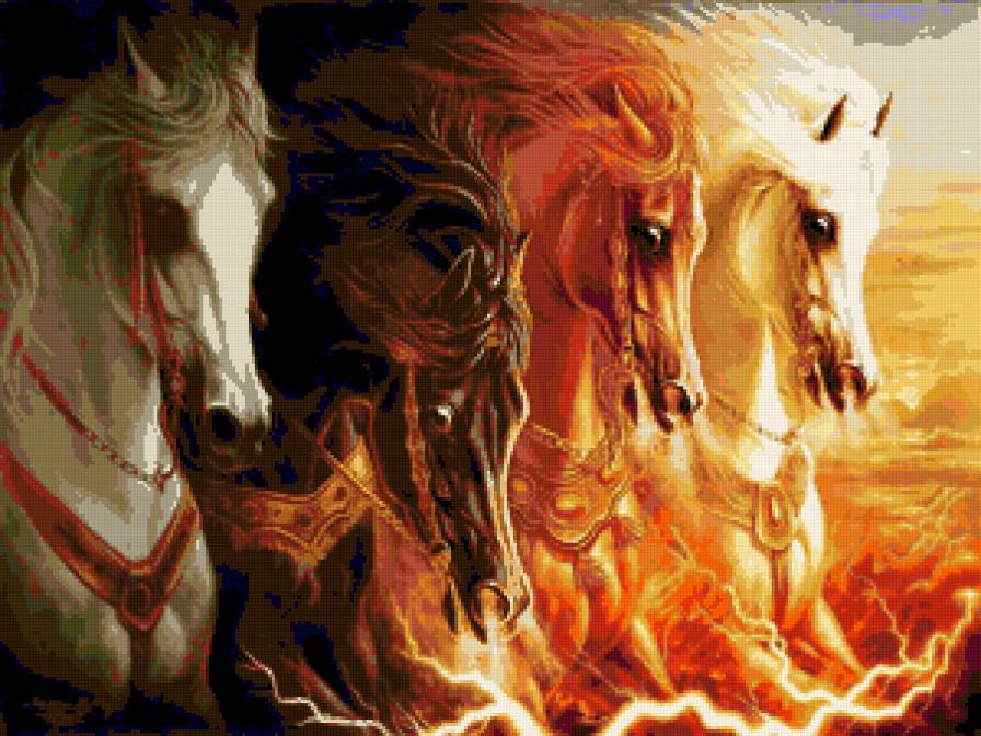 №88335 - лошади, пейзаж, животные - предпросмотр