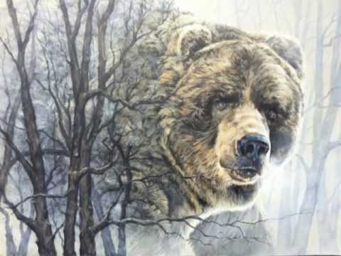 Медведь - деревья, звери, животные, медведи, медведь, природа, пейзаж - оригинал