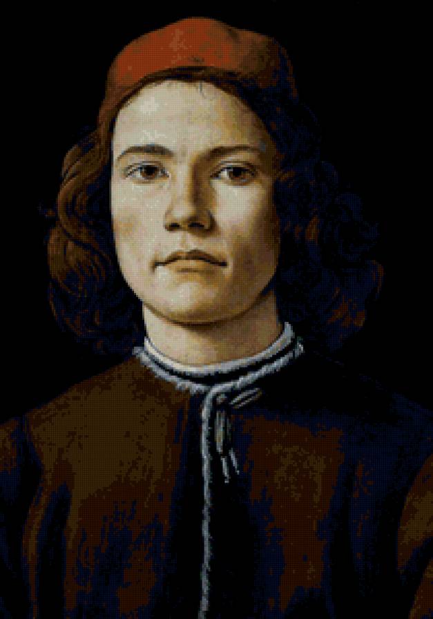 Портрет молодого человека - мужчина, молодой человек, ботичелли, картина - предпросмотр