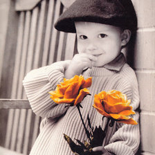 Схема вышивки «Мальчик с цветком»
