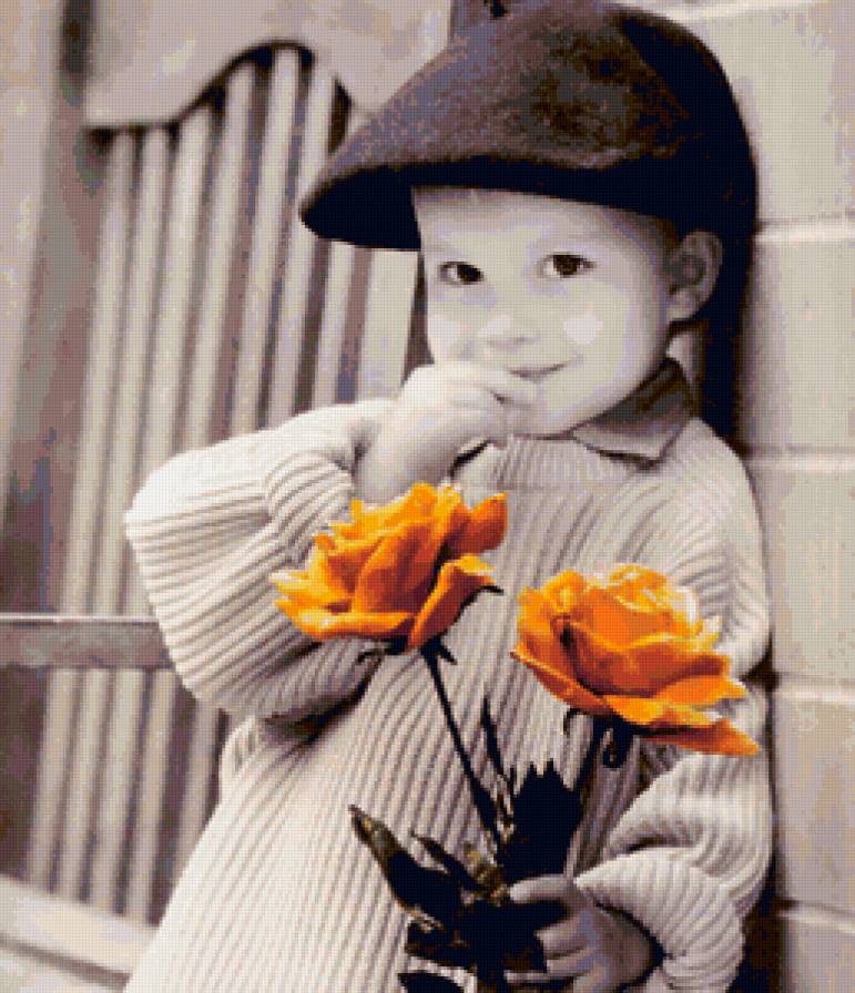 Мальчик с цветком - фото, цветок, ким андерсон, мальчик, ретро - предпросмотр
