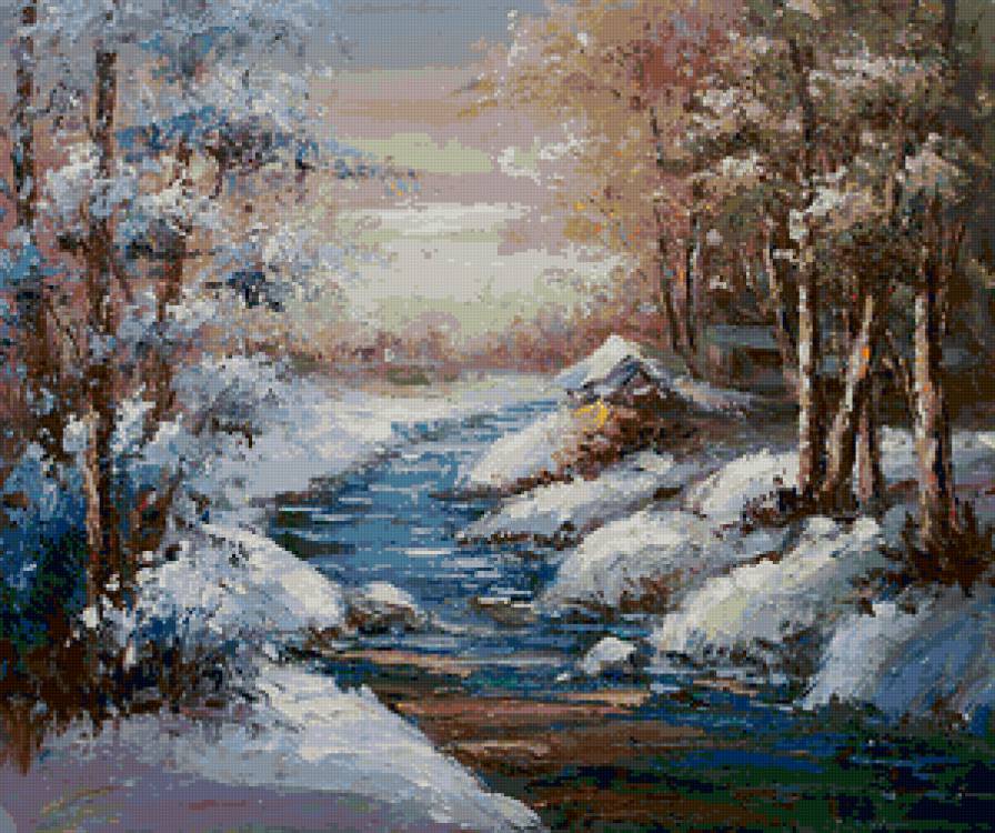 Серия "Пейзаж Зима" - пейзаж, зима, река - предпросмотр