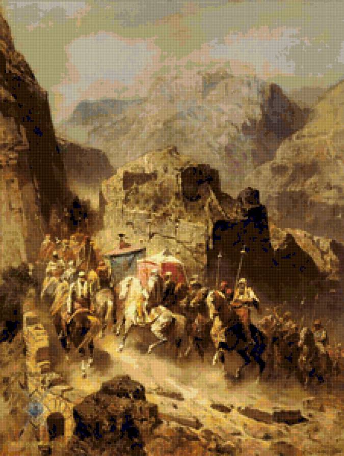 Переправа - живопись, искусство - предпросмотр