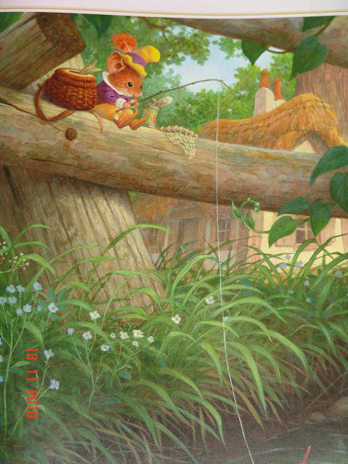 На рыбалке - пейзаж, живопись, животные - оригинал