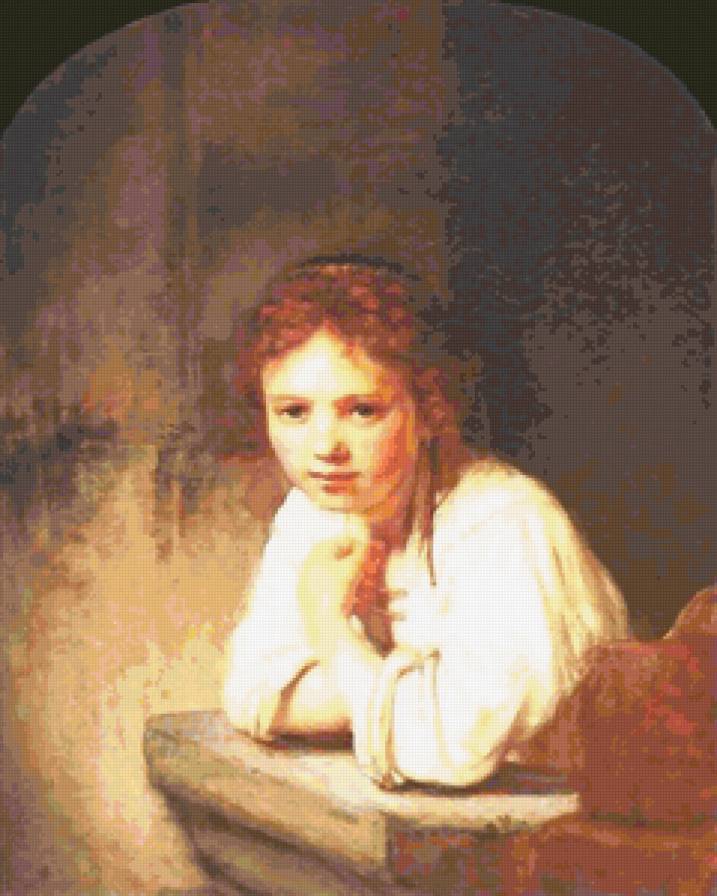 Девушка у окна - предпросмотр