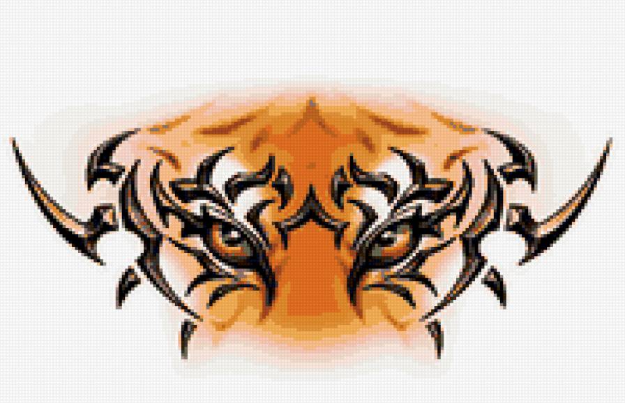 взгляд тигра - орнамент, животные - предпросмотр