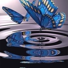 Схема вышивки «бабочки над водой»