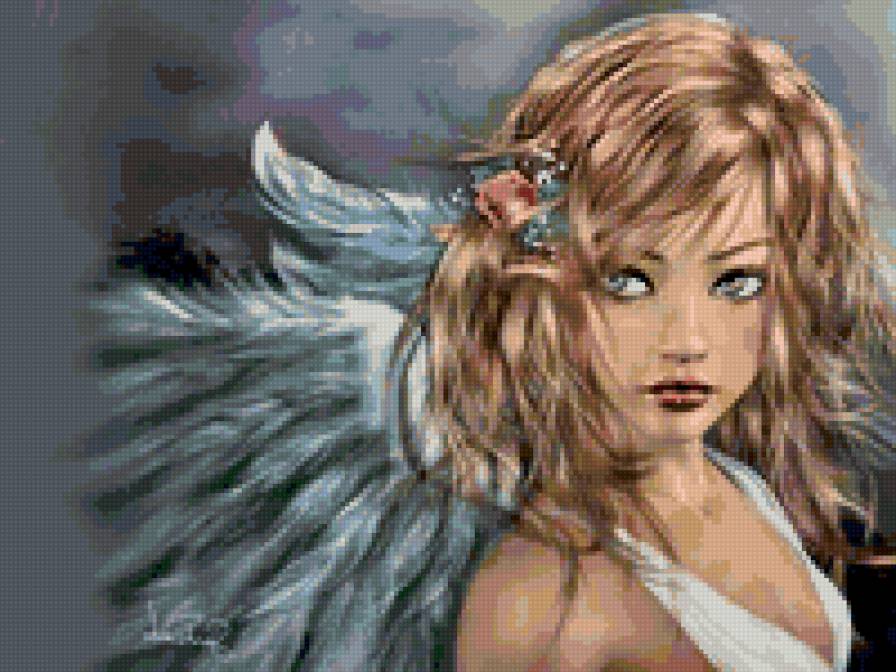 Ангел01 - ангел, девушка, портрет, фентези - предпросмотр