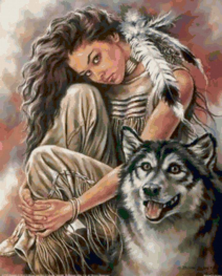 Ми с тобой одной крови... - девушка и волк - предпросмотр