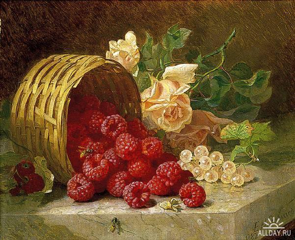 Натюрморт с малиной - натюрморт - оригинал