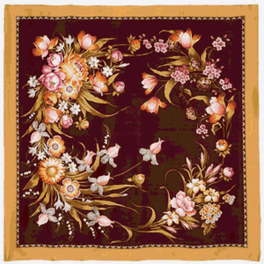 Скатерть - салфетка, цветы - предпросмотр