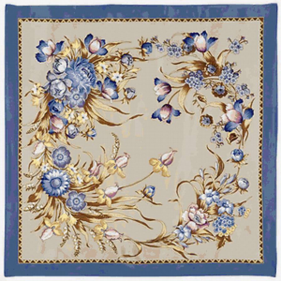 Скатерть - цветы, салфетка - предпросмотр