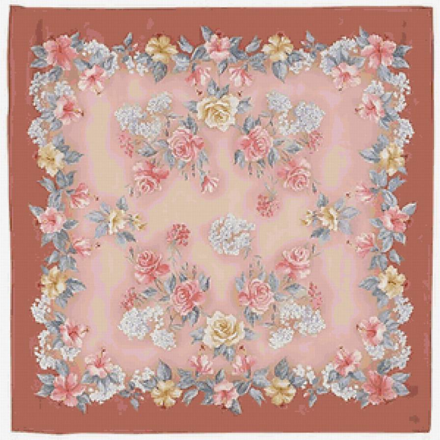 Скатерть - салфетка, цветы - предпросмотр