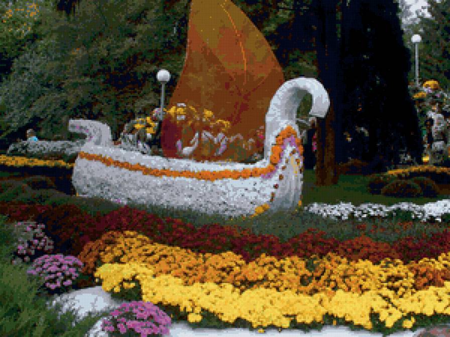 Цветочный корабль - креатив - предпросмотр