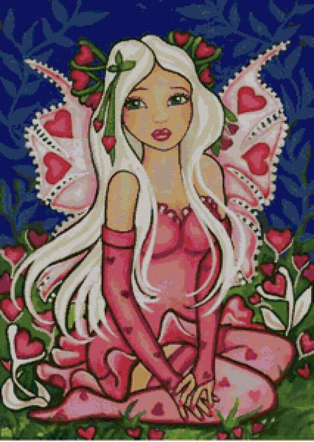 девочка - рисунок, фентези, бабочка - предпросмотр