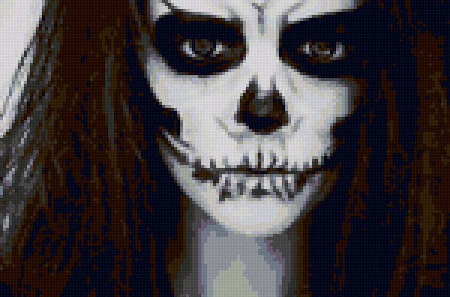 Dead Baby - девушка, череп, грим, лицо, монохром, скелет - предпросмотр
