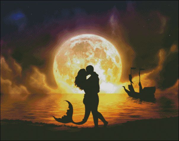 любовь - фентези, двое, русалка, пара, романтика - оригинал