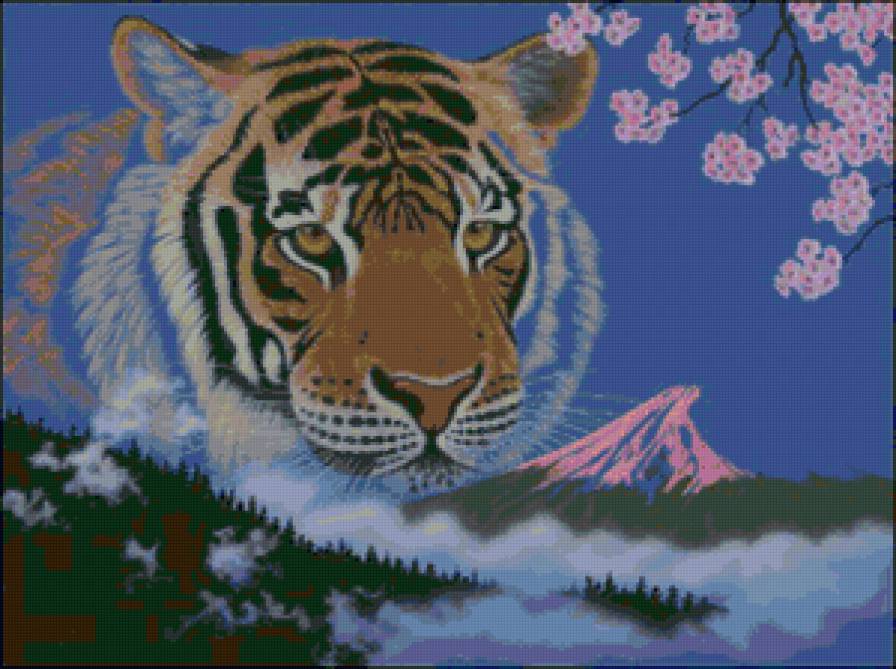 тигр - кошки, горы, хищники, природа, животные, восток, пейзаж, тигры - предпросмотр