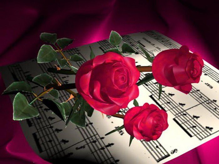 музыка любви - любовь, романтика, музыка, цветы - оригинал