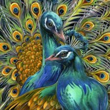 Схема вышивки «павлины»